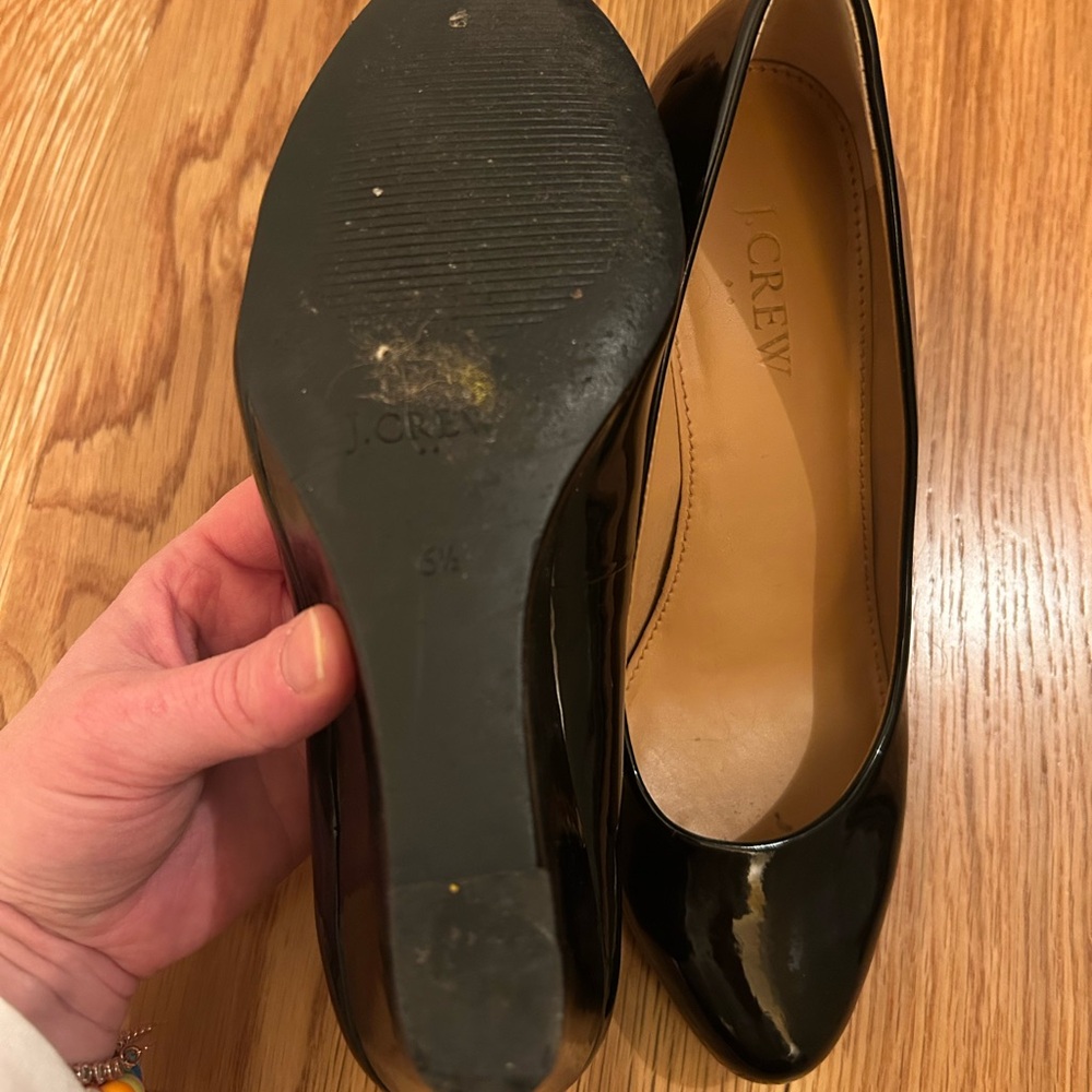 GUC J. Crew Black Wedges, 6.5 - Picture 3 of 6